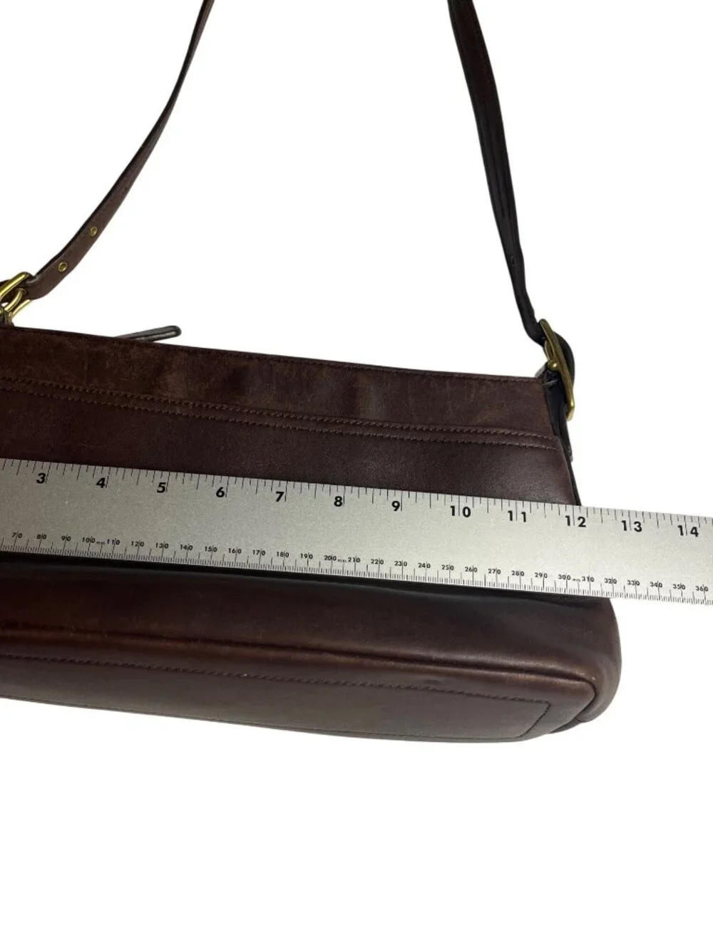 Coach VTG Legacy Shoulder Bag Brown Leather C23-9861 Adj. Strap Top-Zip Close